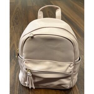 Pink Backpack Faux Leather Women Girl Travel Bag